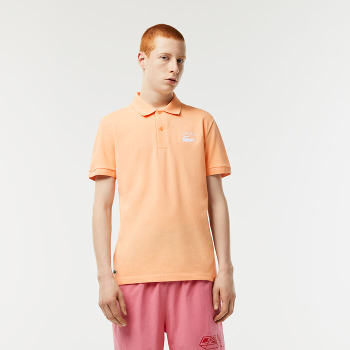Lacoste Branded Stretch Mini Piqué Polo Shirts Herren Hellorange | QNTI-94521