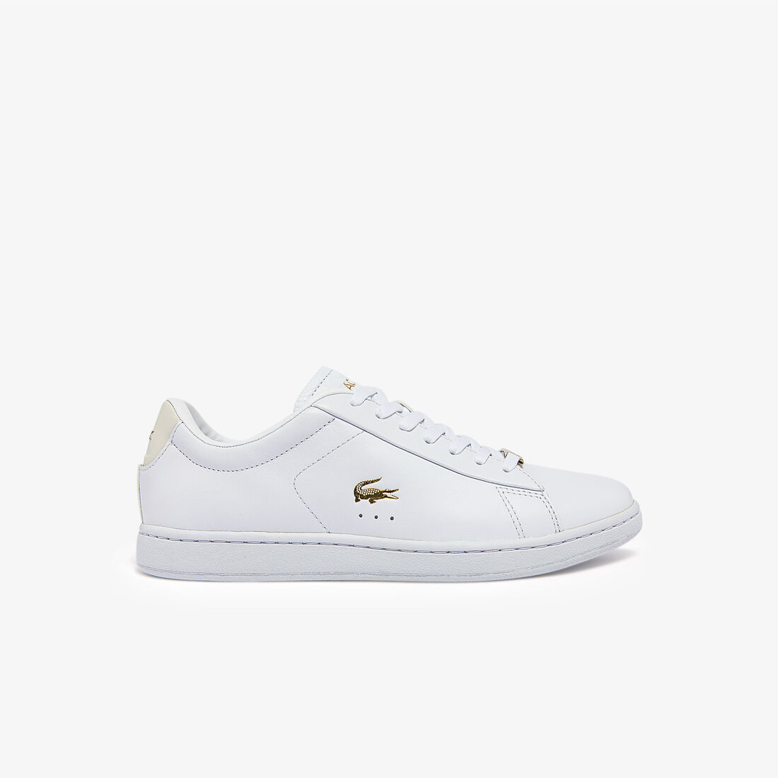 Lacoste Carnaby Leder Tonal Sneakers Damen Weiß Gold | AFCI-58609