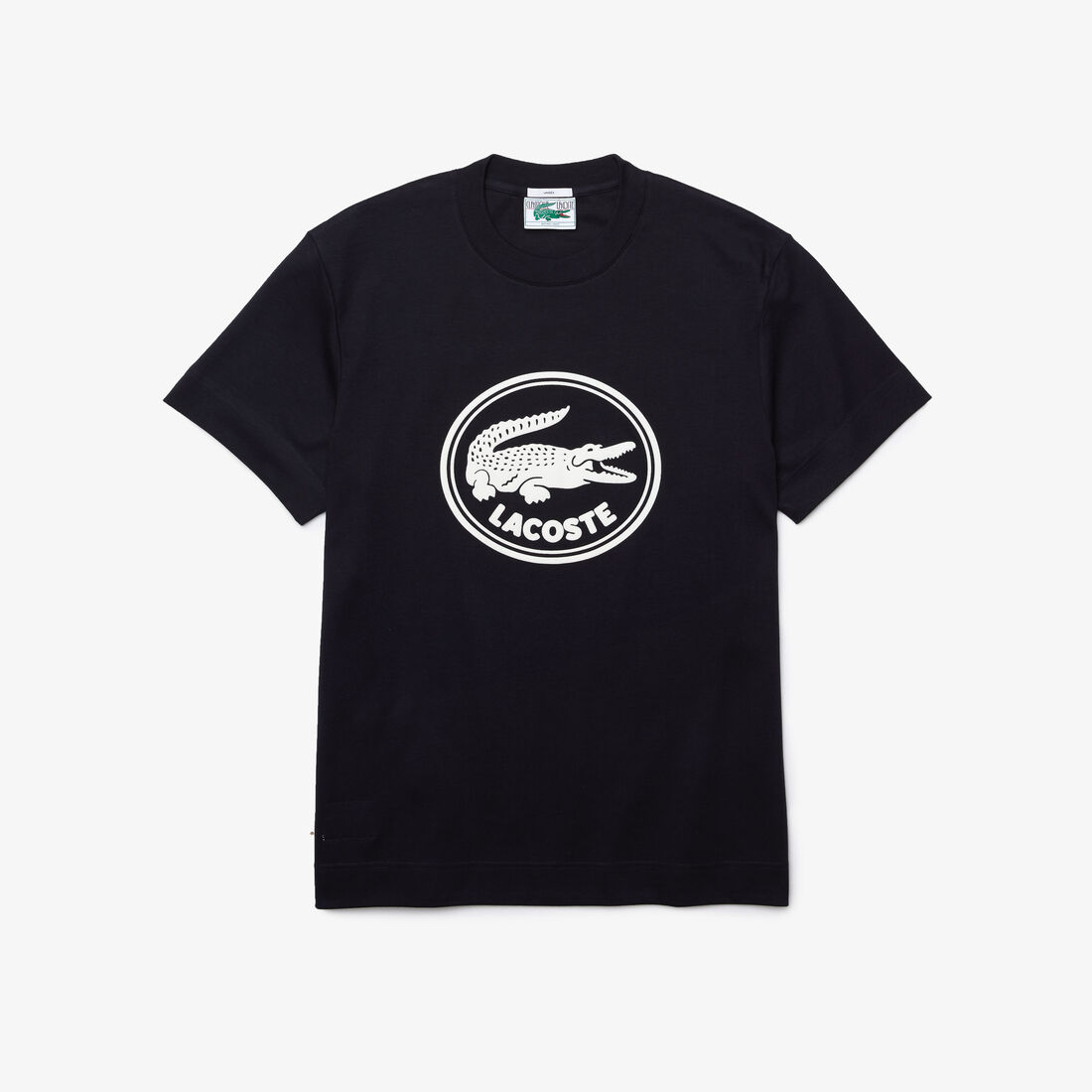 Lacoste Crew Neck 3d Printed Logo Baumwoll T-shirts Herren Schwarz | QRNF-72039