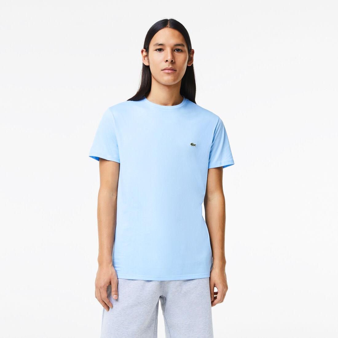 Lacoste Crew Neck Pima Baumwoll Jersey T-shirts Herren Blau | OBGS-20985