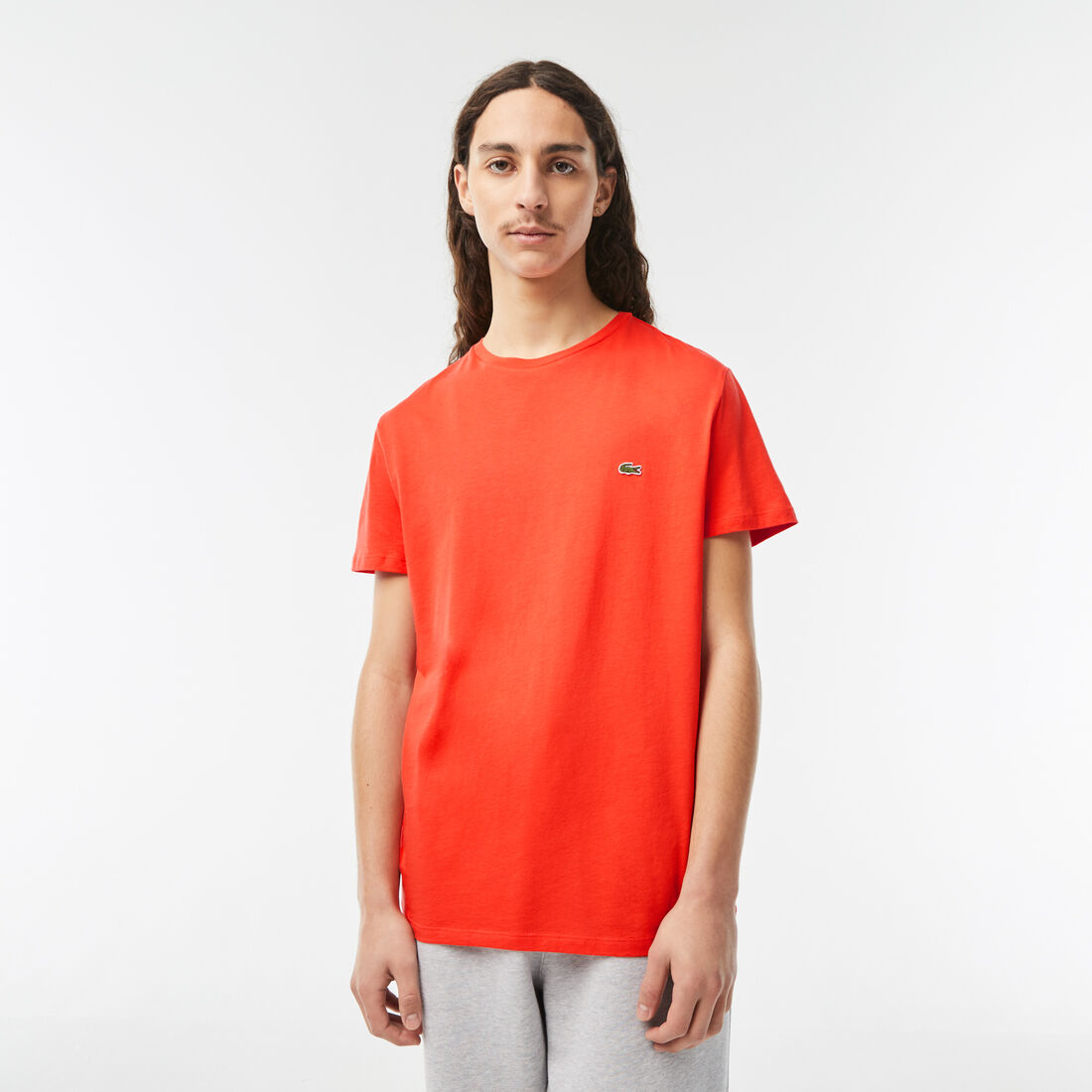 Lacoste Crew Neck Pima Baumwoll Jersey T-shirts Herren Orange | WZJM-79605