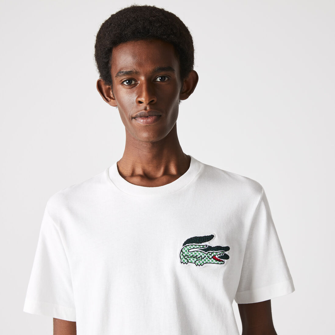 Lacoste Heritage Crocodile Badge Crew Neck Baumwoll T-shirts Herren Weiß | OUVG-16985