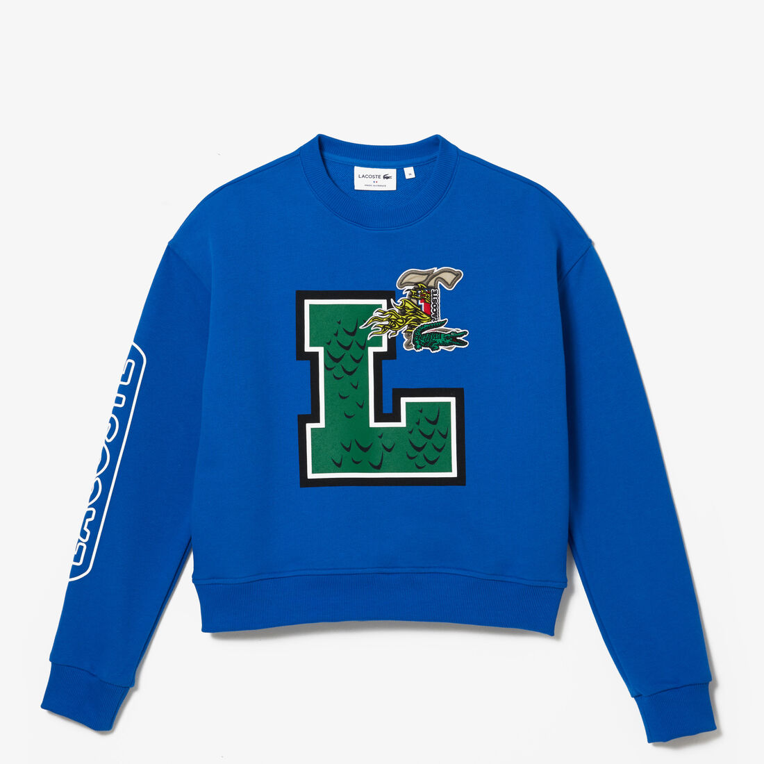 Lacoste Holiday Loose Fit Oversized Print And Branded Sweatshirts Damen Blau | EPDA-36219
