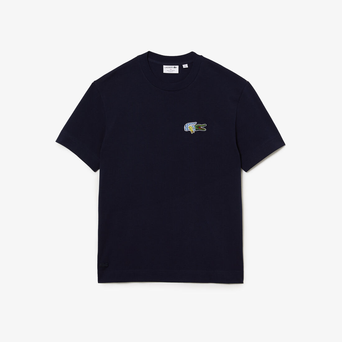 Lacoste Holiday Relaxed Fit Comic Effect Badge T-shirts Herren Navy Blau | IRFS-64217
