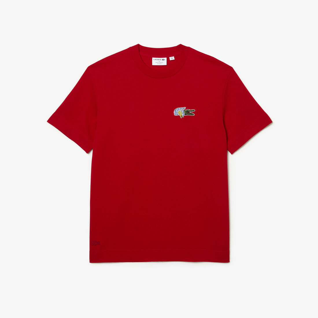 Lacoste Holiday Relaxed Fit Comic Effect Badge T-shirts Herren Rot | NHVD-78392