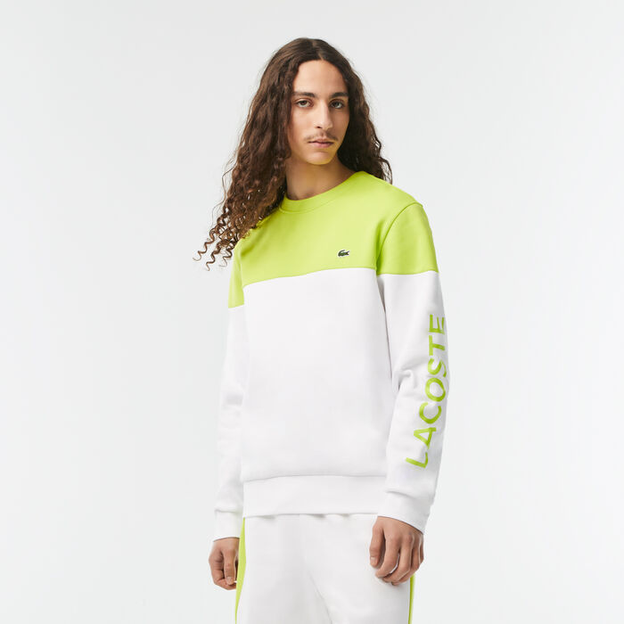 Lacoste Klassische Colourblock Branded Sweatshirts Herren Gelb Weiß | GQFW-42835