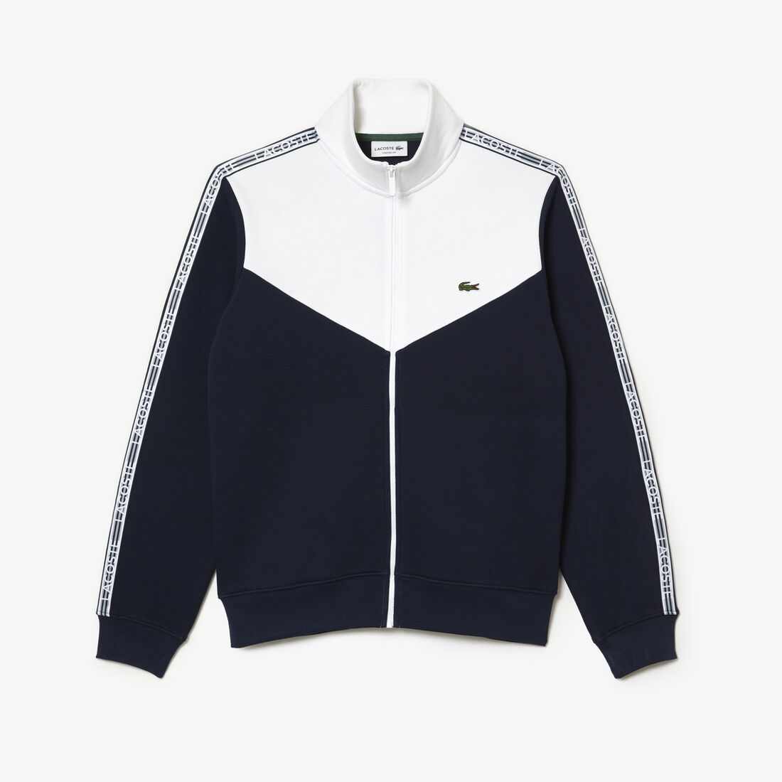 Lacoste Klassische Fit Colourblock Zipped Sweatshirts Herren Navy Blau Weiß | JZAG-74912