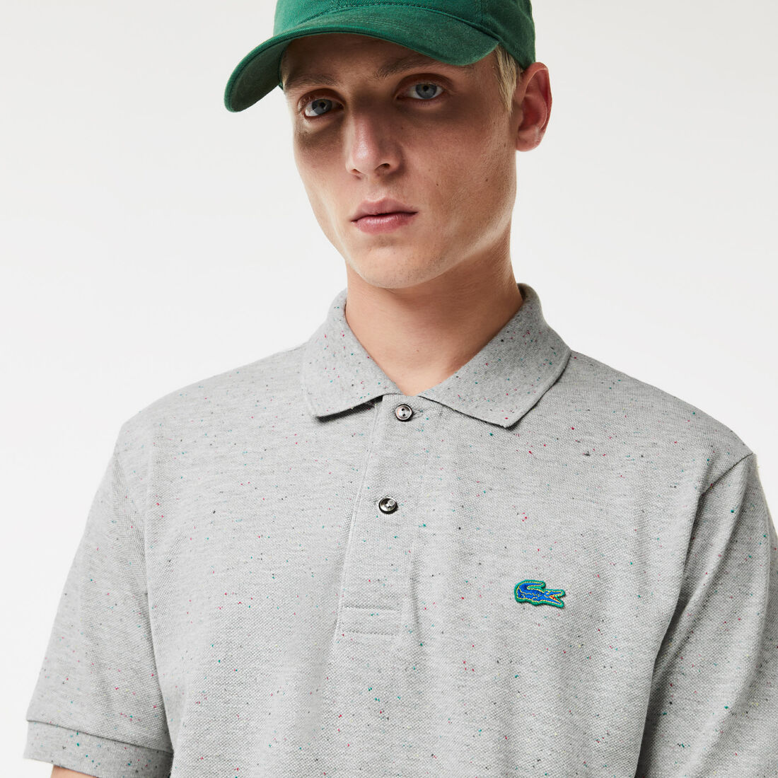 Lacoste Klassische Fit Speckled Print Baumwoll Piqué Polo Shirts Herren Grau | BFDS-40628
