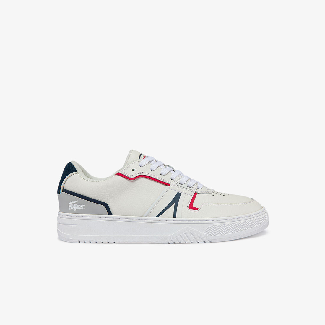 Lacoste L001 Leder Sneakers Herren Weiß Navy Rot | SHFX-18420