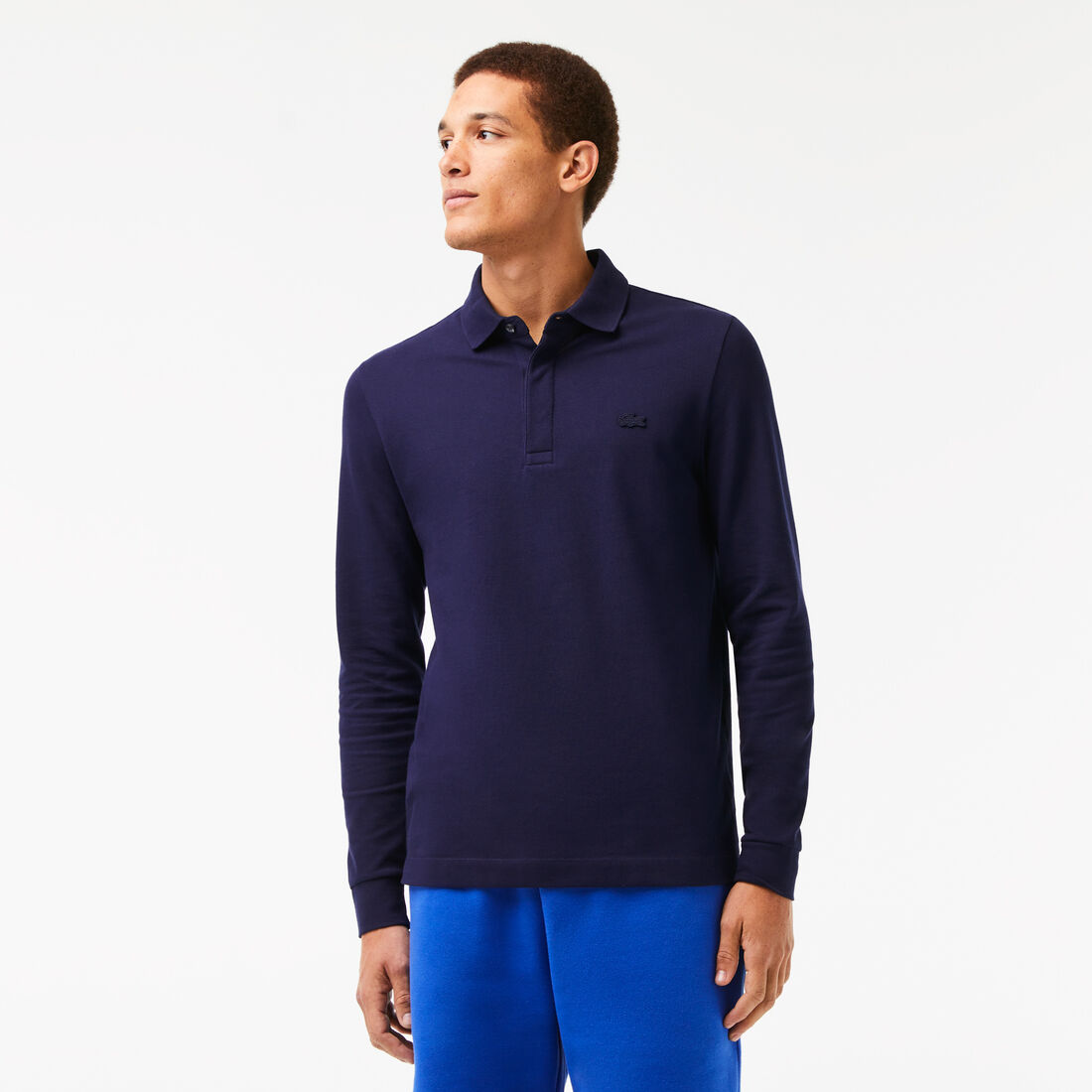Lacoste Long-sleeve Paris Klassische Fit Stretch Polo Shirts Herren Navy Blau | BMHU-57849
