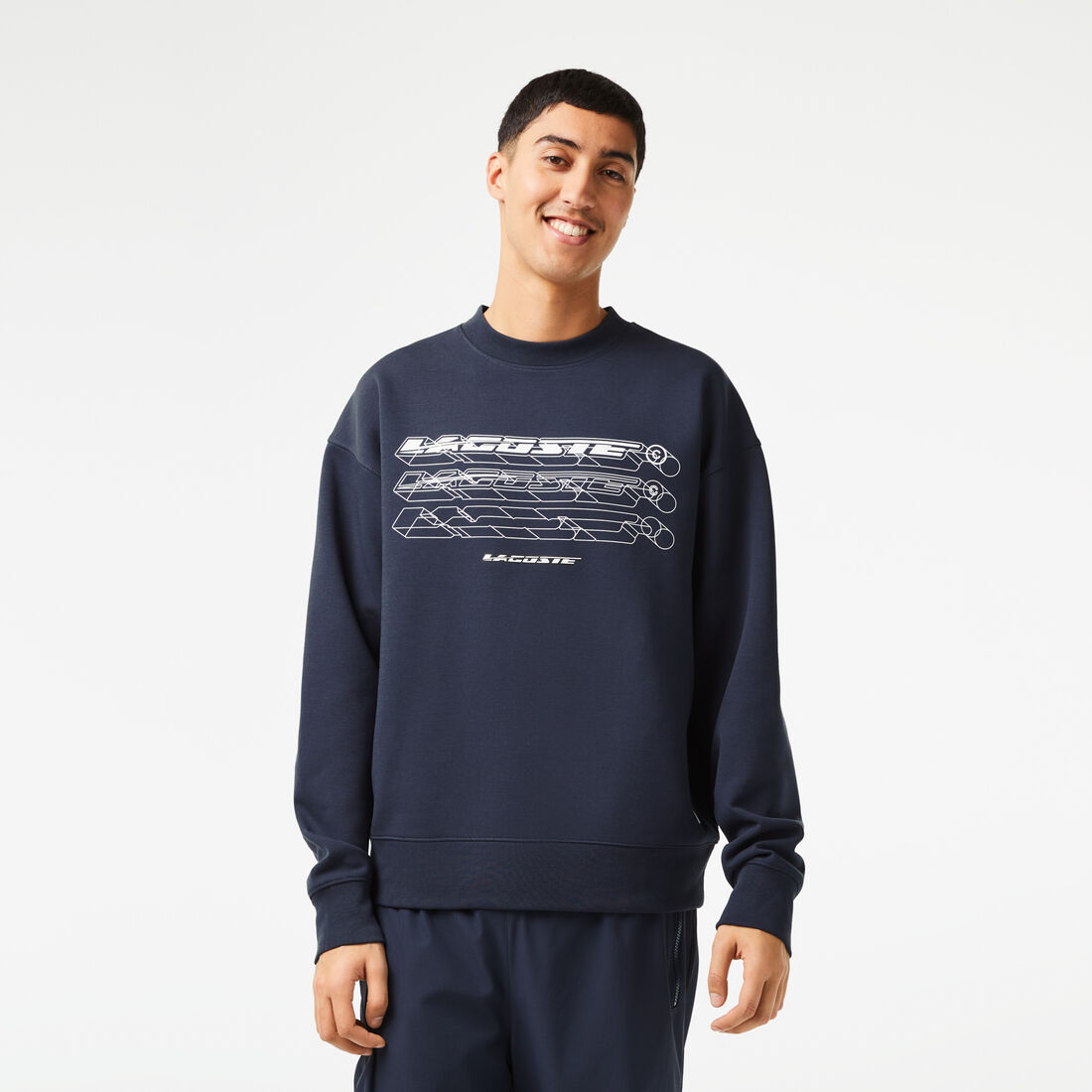 Lacoste Loose Fit Branded Sweatshirts Herren Blau | LPCA-92734