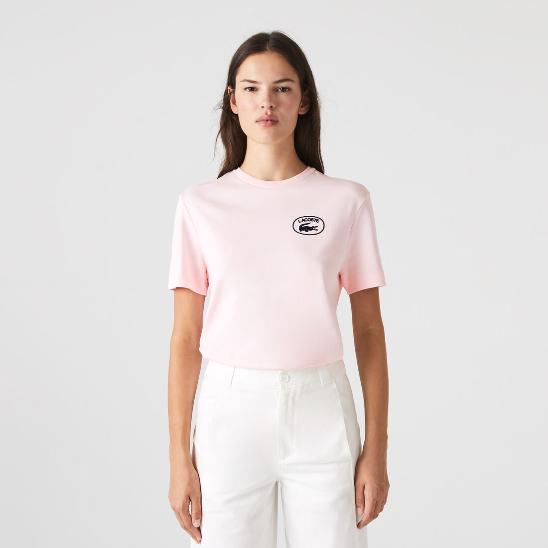 Lacoste Loose Fit Organic Baumwoll T-shirts Damen Hellrosa | LZXI-53762