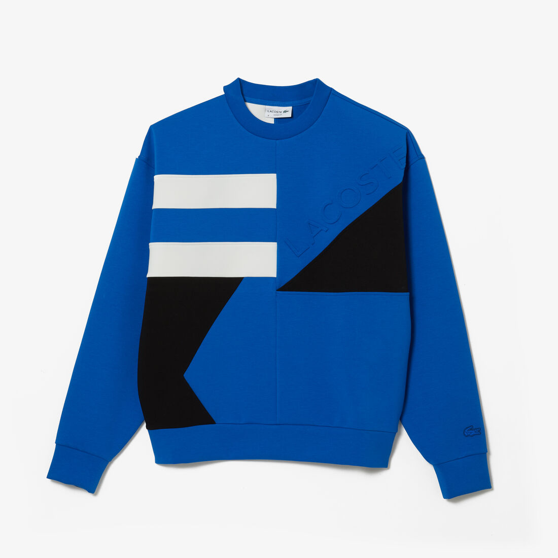 Lacoste Loose Fit Patchwork Effect Sweatshirts Herren Blau Weiß | VQYP-49172