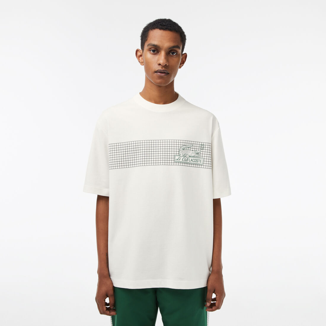 Lacoste Loose Fit Tennis Print T-shirts Herren Weiß | KZOJ-27930