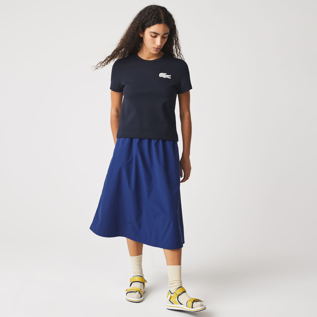 Lacoste Made In France Baumwoll Blend T-shirts Damen Blau | EVHP-25609