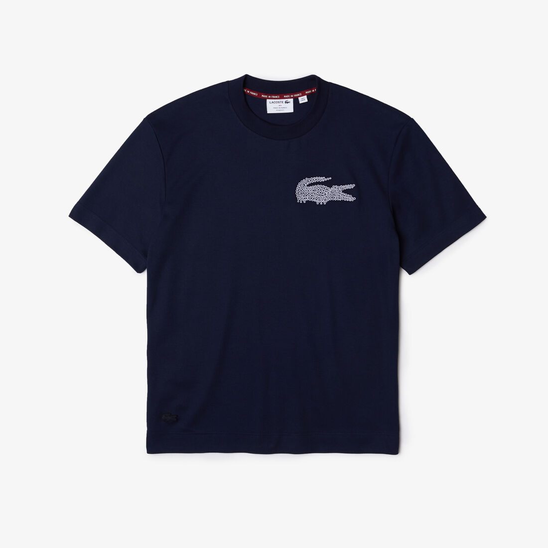 Lacoste Made In France Embroidered Organic Baumwoll T-shirts Herren Blau | HGVA-97814