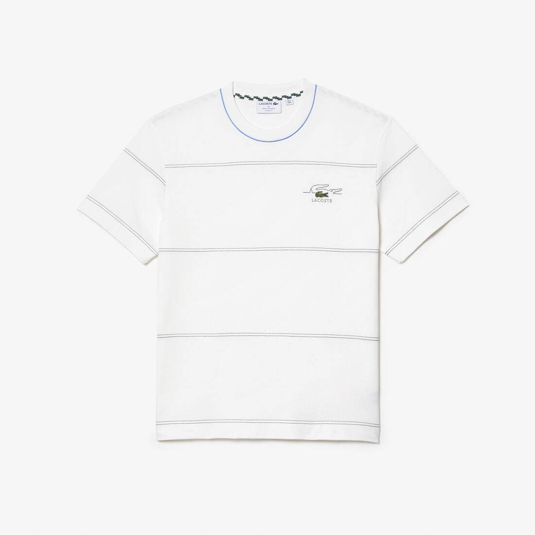 Lacoste Organic Baumwoll Jersey Stripe T-shirts Herren Weiß | QMED-30468