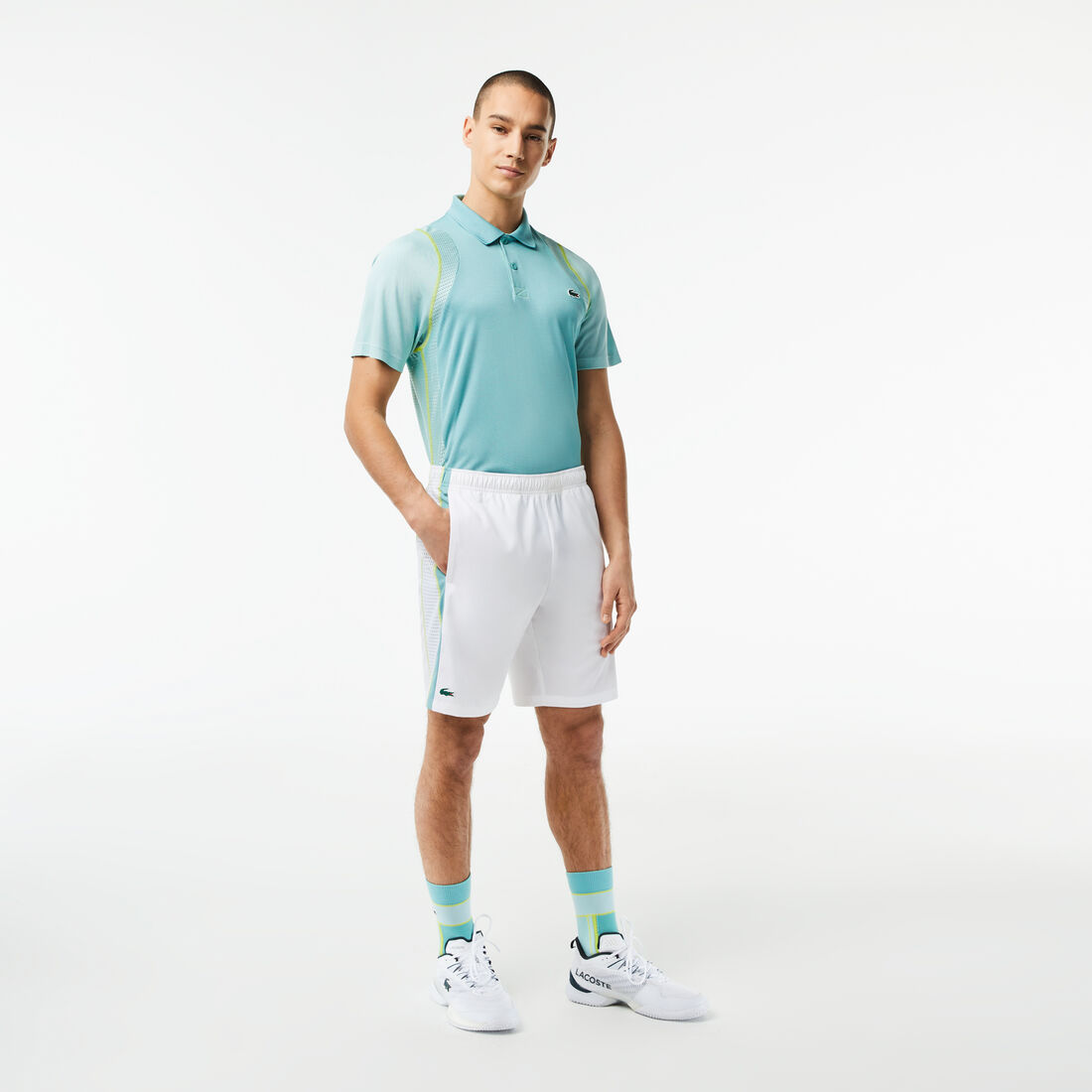 Lacoste Recycled Polyester Tennis Kurze Hose Herren Weiß | FMKE-69541