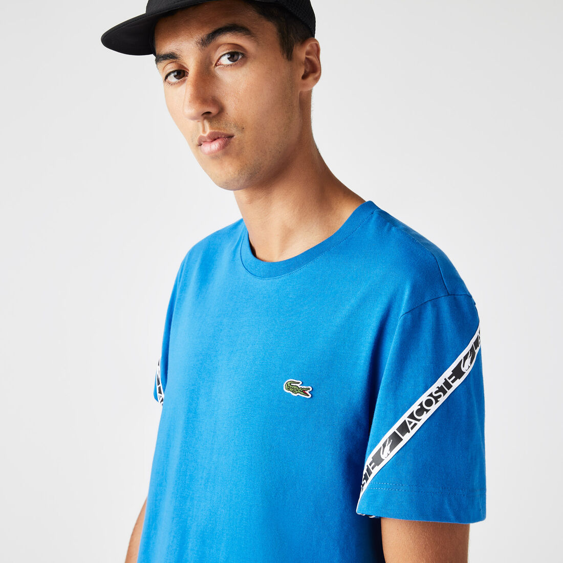 Lacoste Regular Fit Printed Bands T-shirts Herren Blau | ORPC-72036