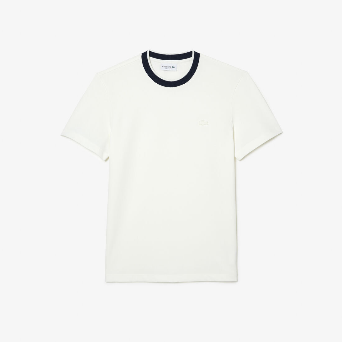 Lacoste Regular Fit Stretch Piqué T-shirts Herren Weiß Navy Blau | GZOU-73586