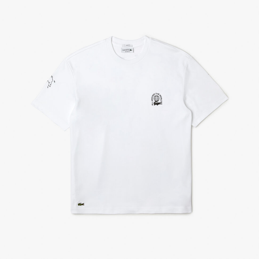 Lacoste Relaxed Fit Organic Baumwoll Jersey T-shirts Herren Weiß | PEKF-72064