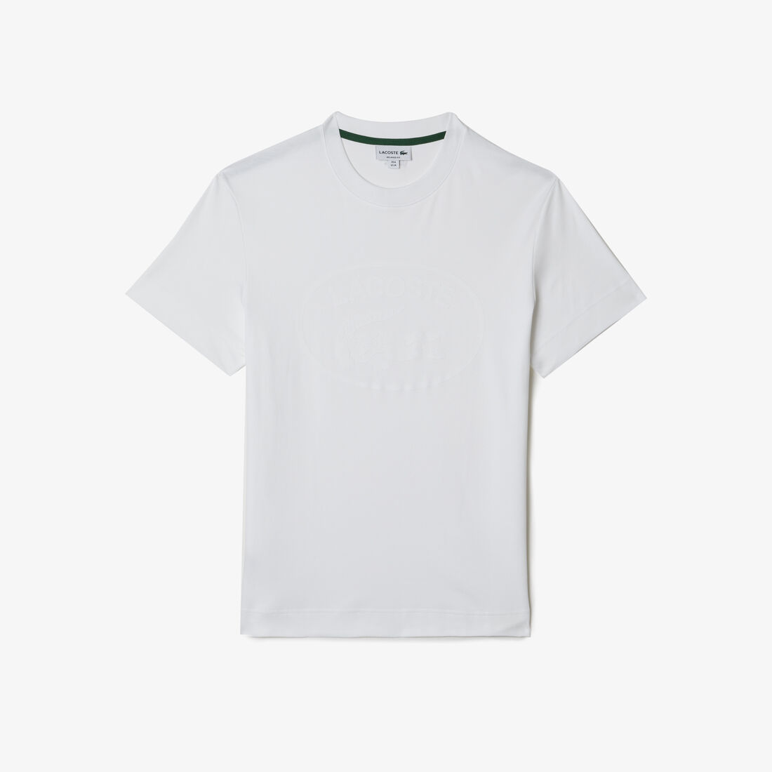 Lacoste Relaxed Fit Tone-on-tone Branded Baumwoll T-shirts Herren Weiß | VRMH-34209
