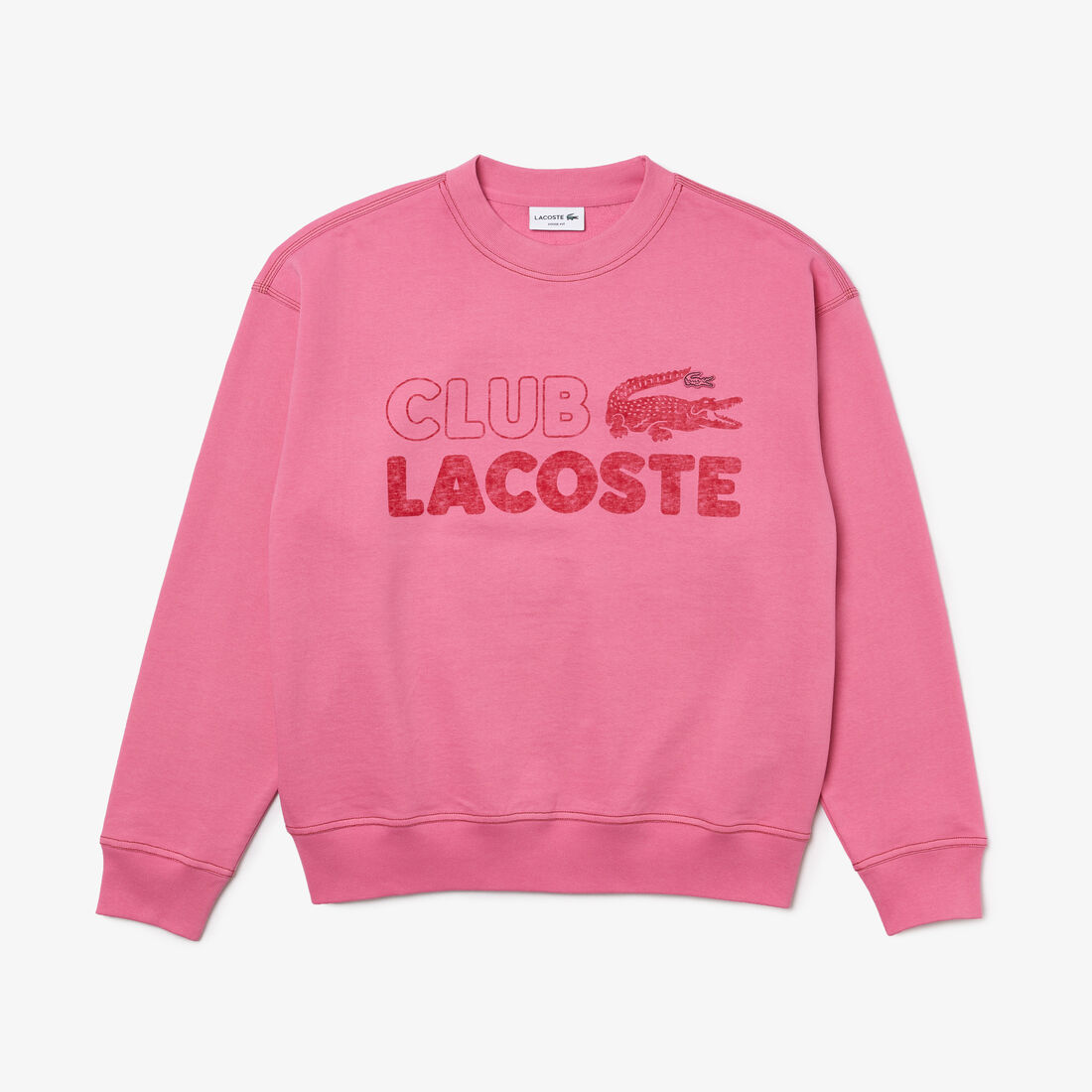 Lacoste Round Neck Loose Fit Vintage Print Sweatshirts Herren Rosa | FHPV-69471
