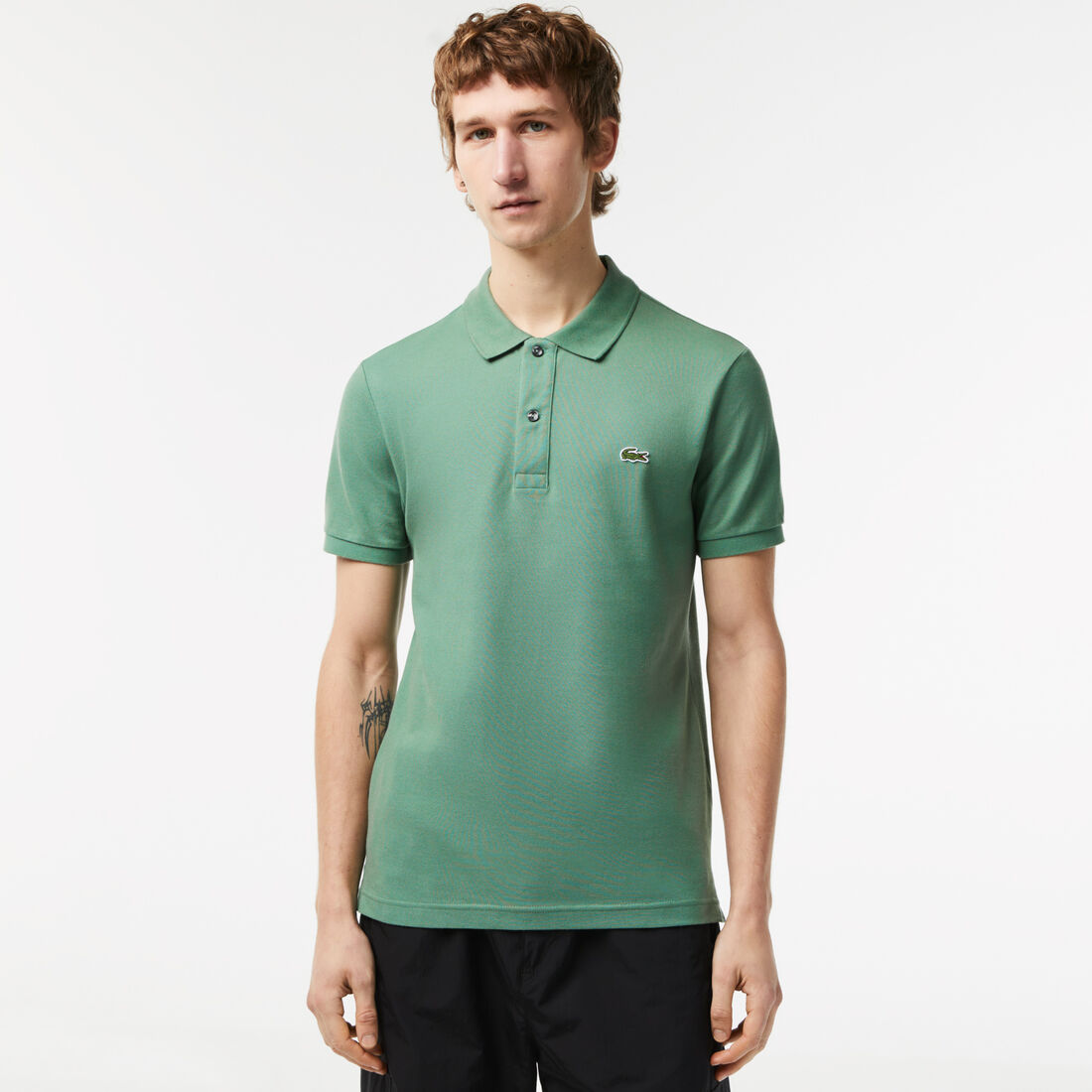 Lacoste Slim Fit In Petit Piqué Polo Shirts Herren Khaki Grün | CPAV-47809