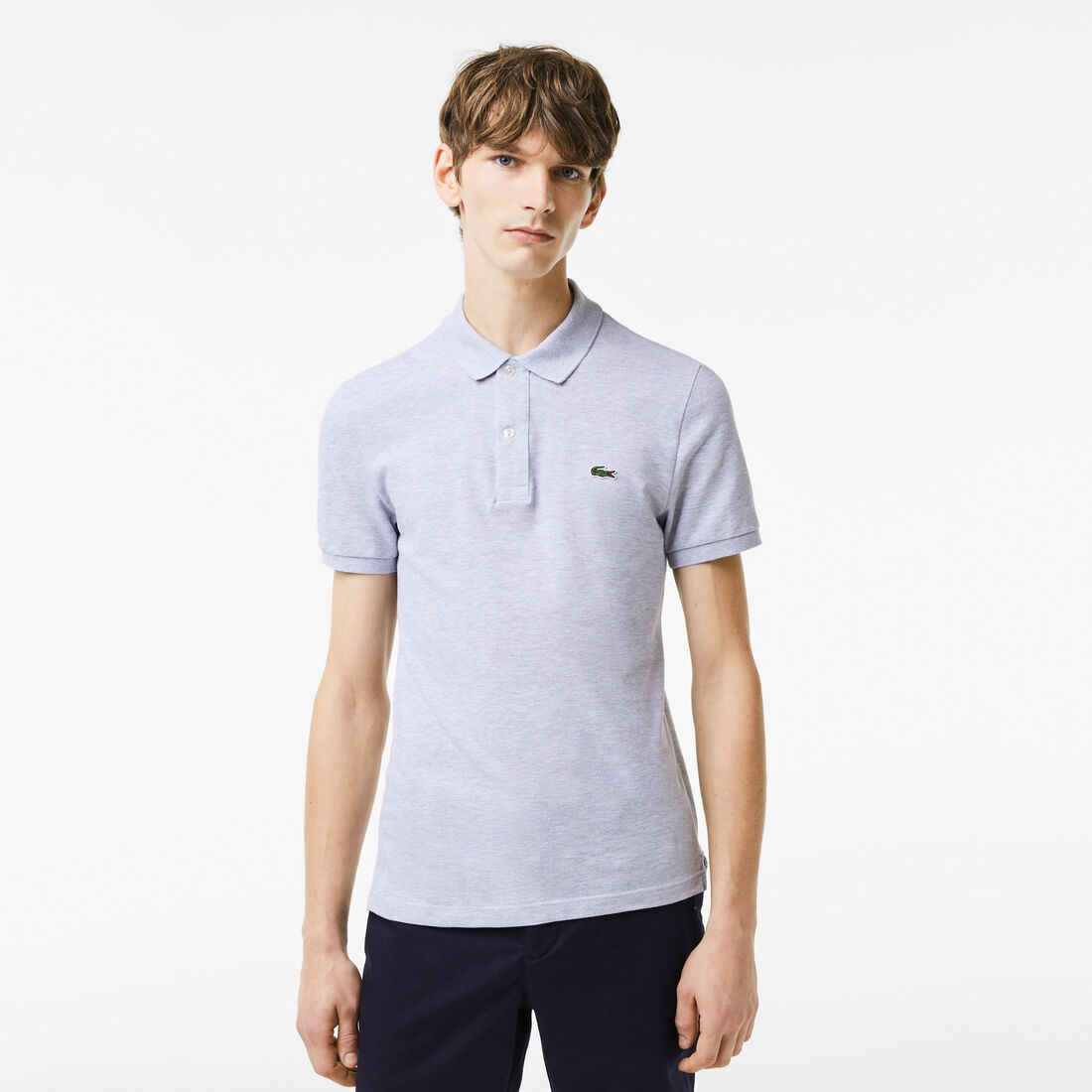 Lacoste Slim Fit In Petit Piqué Polo Shirts Herren Grau | DPHU-07498