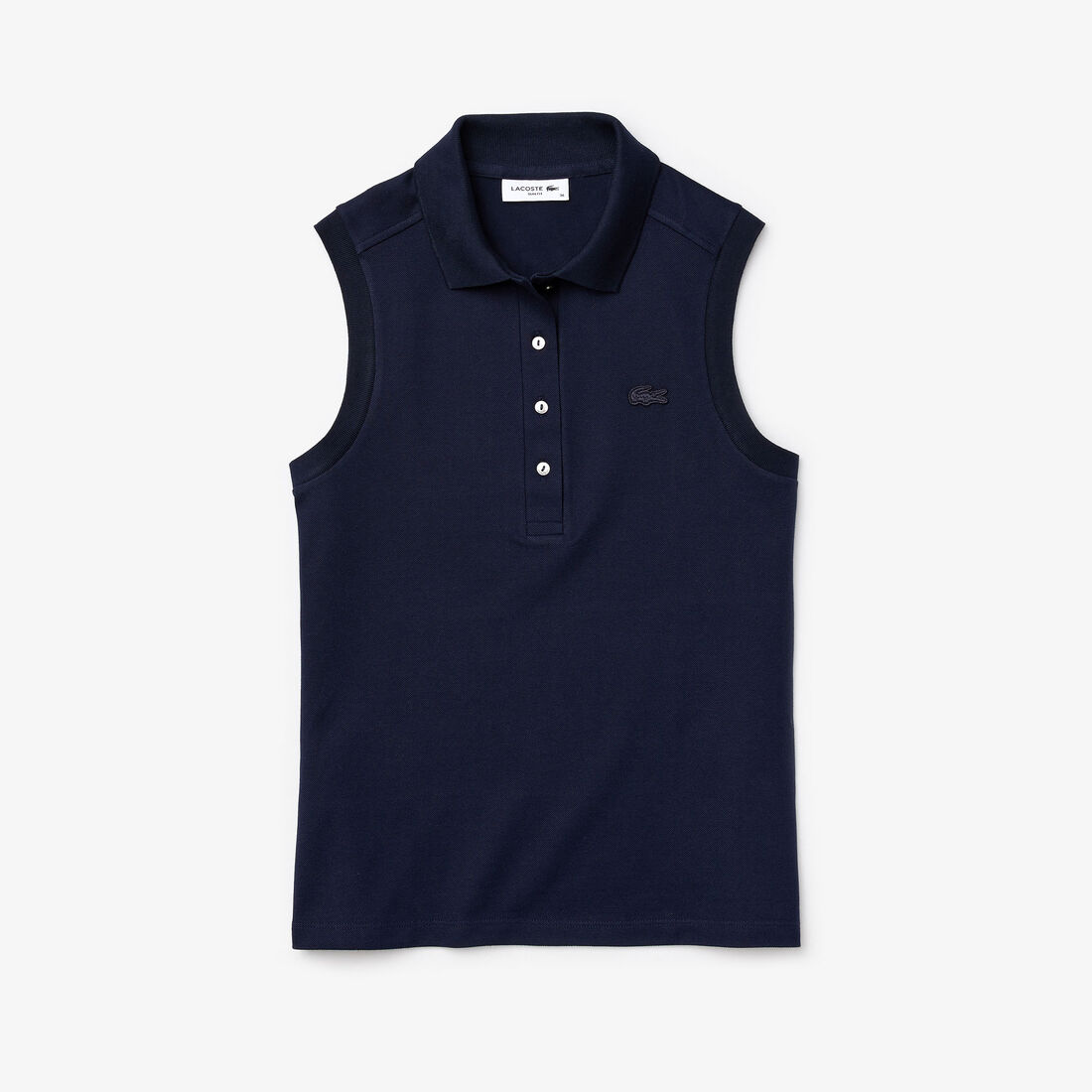 Lacoste Slim Fit Ärmellose Baumwoll Piqué Polo Shirts Damen Navy Blau | OEYR-31479
