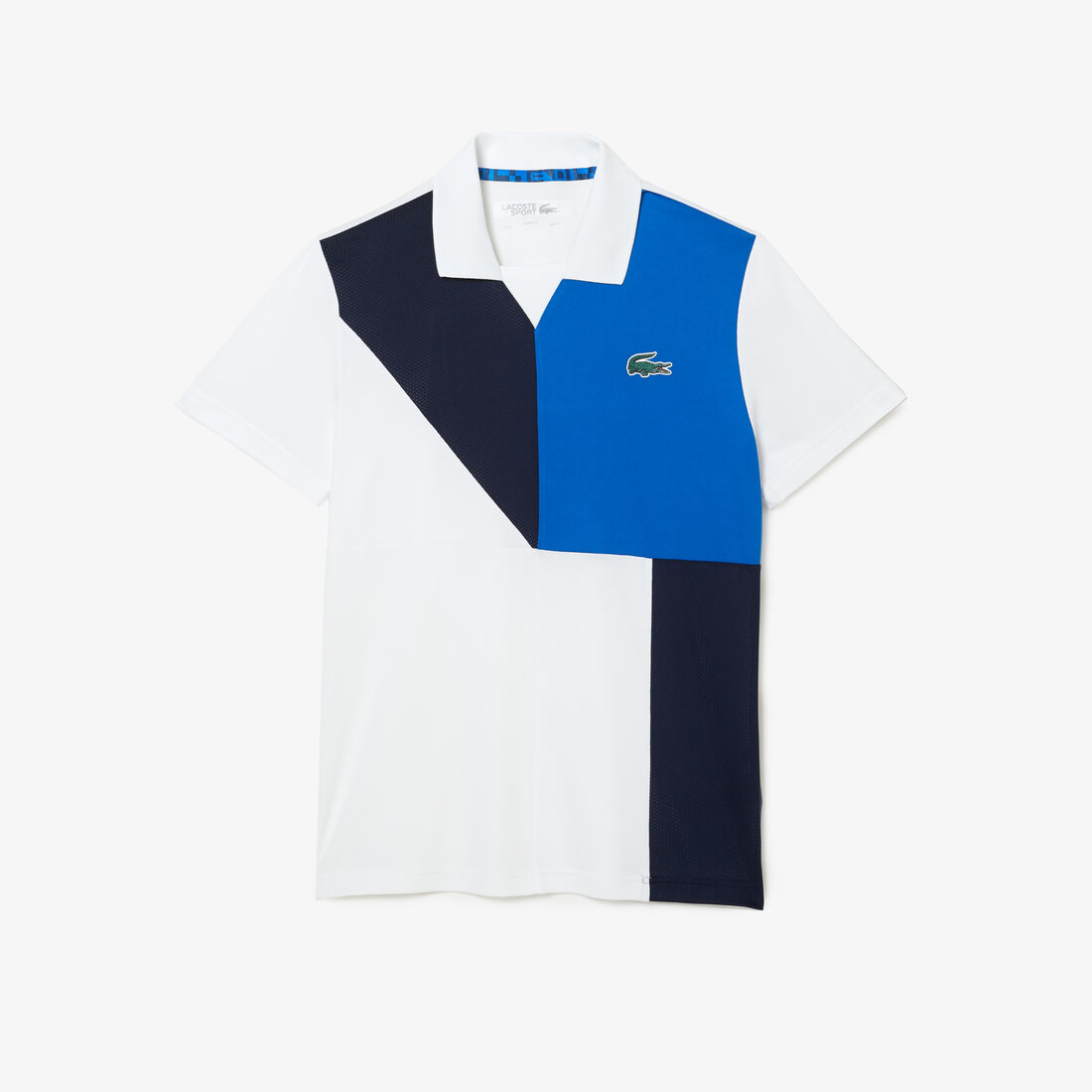 Lacoste Sport Color-block Ultra-dry Piqué Tennis Polo Shirts Herren Weiß Schwarz Blau | FAYX-73204