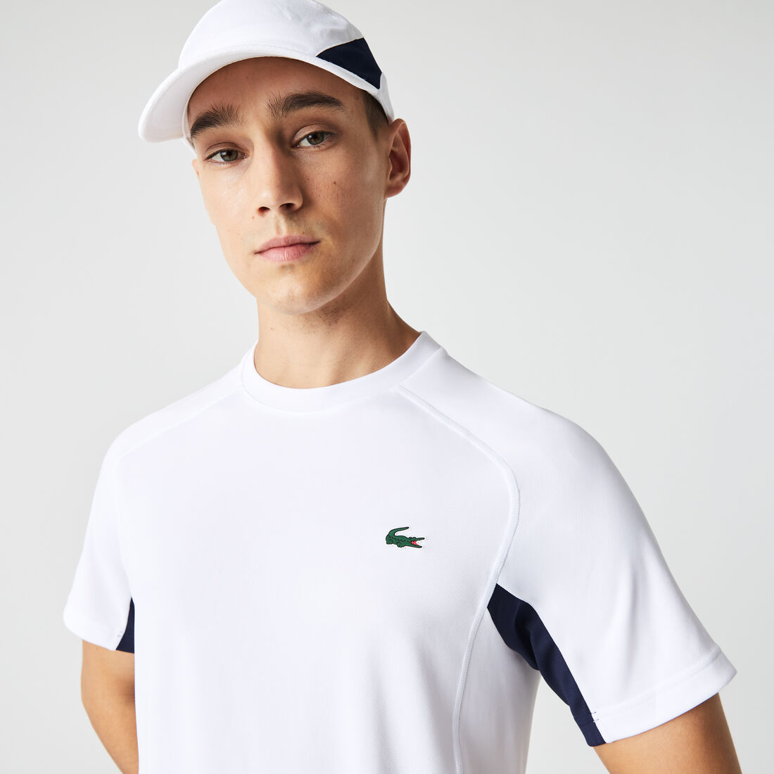 Lacoste Sport Color-block Ultra-dry Piqué Tennis T-shirts Herren Weiß | YPWT-18976