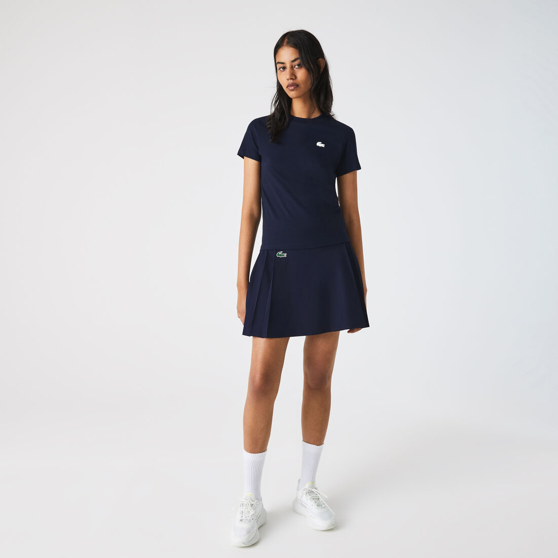 Lacoste Sport Organic Baumwoll Jersey T-shirts Damen Navy Blau | GEQO-49587