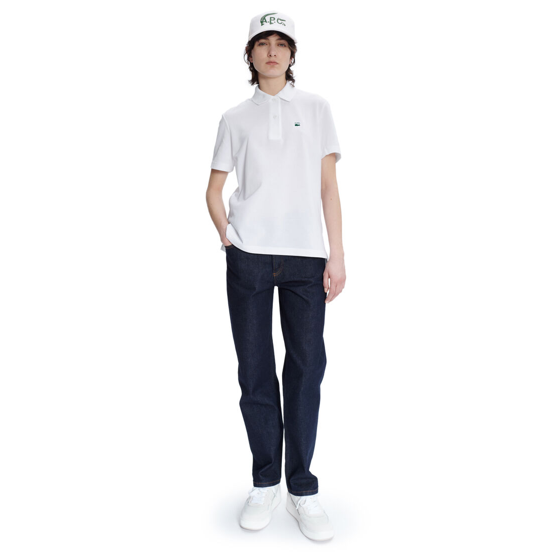 Lacoste X A.p.c. Loose Fit Baumwoll Petit Piqué Polo Shirts Damen Weiß | SEVC-82735