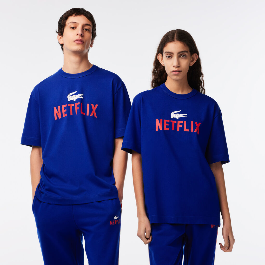 Lacoste X Netflix Loose Fit Organic Baumwoll T-shirts Herren Blau | OAWX-21679