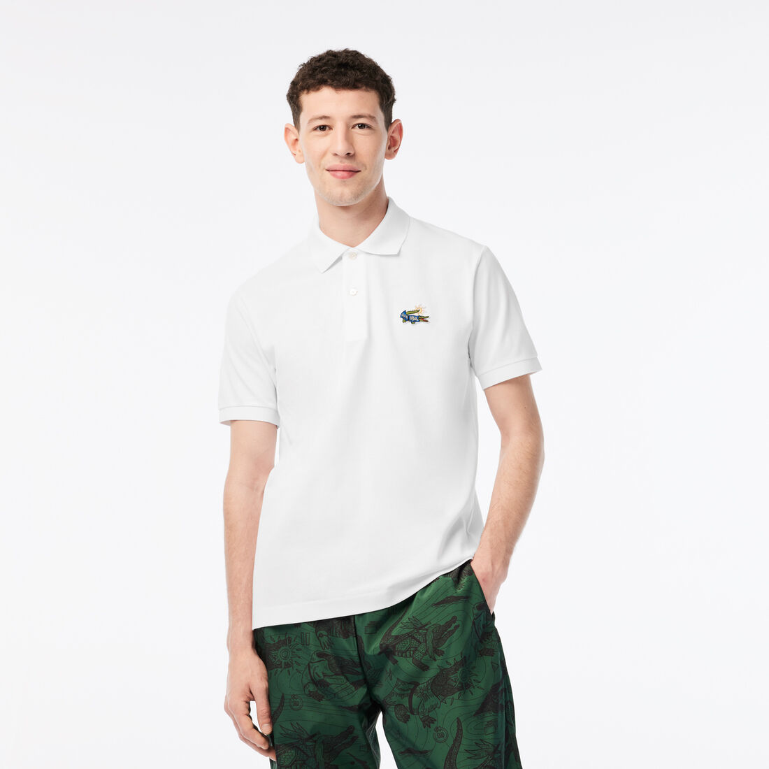 Lacoste X Netflix Organic Baumwoll Polo Shirts Herren Weiß | CRGY-59146