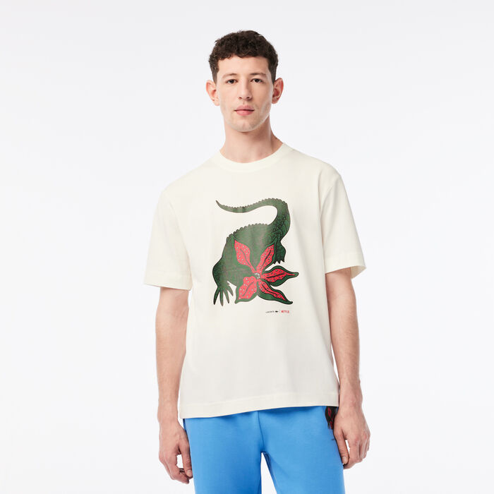 Lacoste X Netflix Organic Baumwoll T-shirts Herren Weiß | FNHU-84539