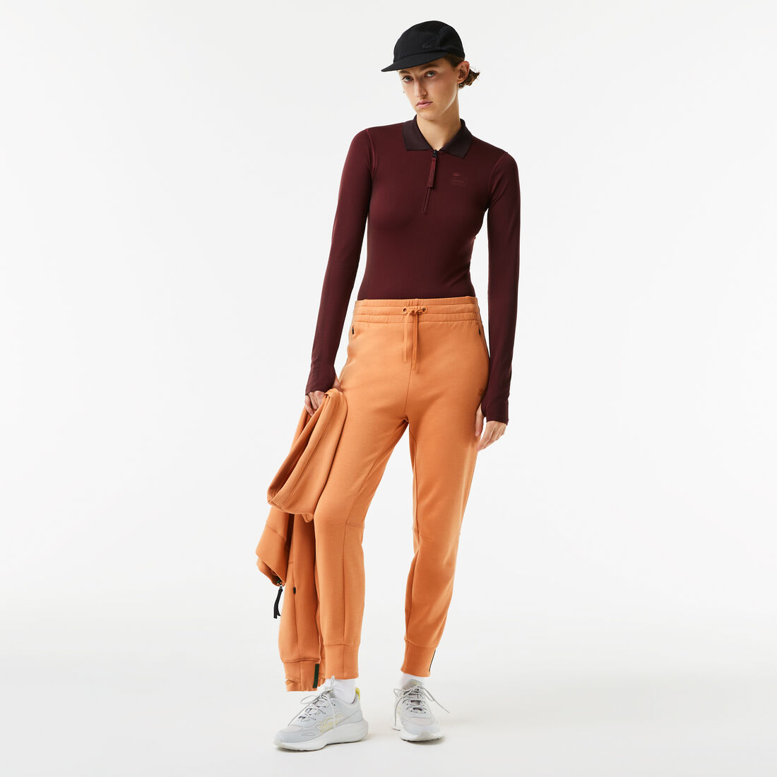 Lacoste Zip Collar Bodysuit Polo Shirts Damen Bordeaux | HYSC-98467
