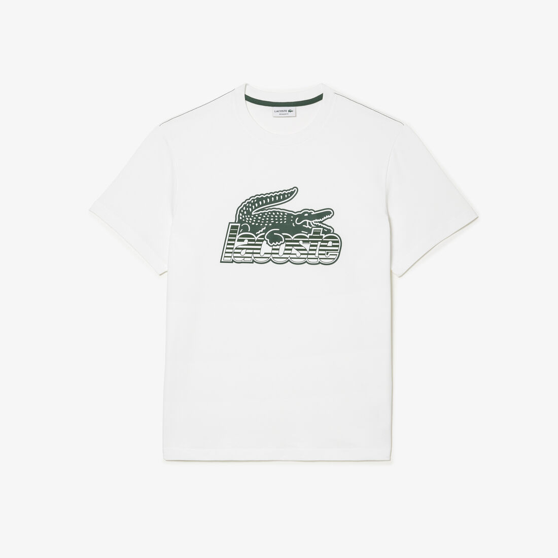 Lacoste Baumwoll Jersey Print T-shirts Herren Weiß | FZYE-75692