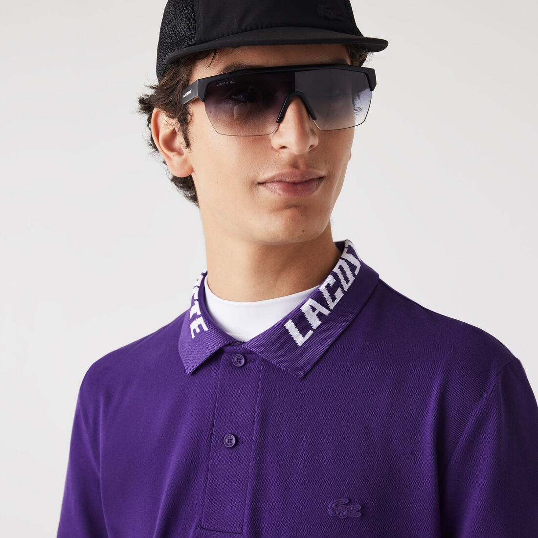 Lacoste Branded Slim Fit Stretch Piqué Polo Shirts Herren Lila | XKPM-09417