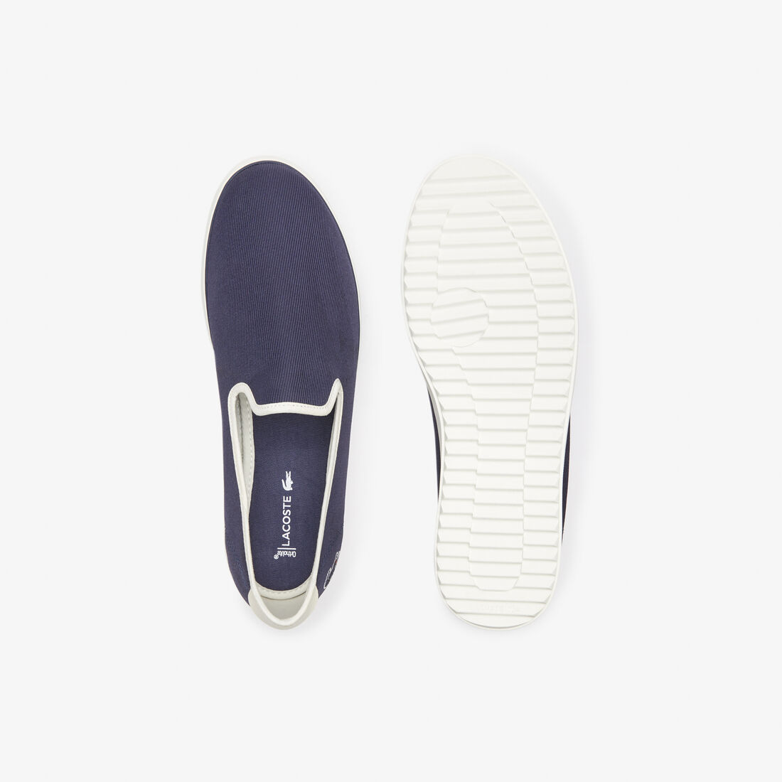 Lacoste Canvas Resort Textil Slip-on Sneakers Herren Navy Weiß | POND-36540