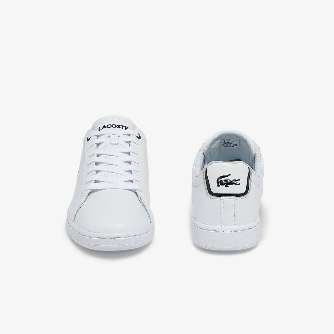 Lacoste Carnaby Bl Leder Sneakers Herren Weiß Navy | CVIN-06412