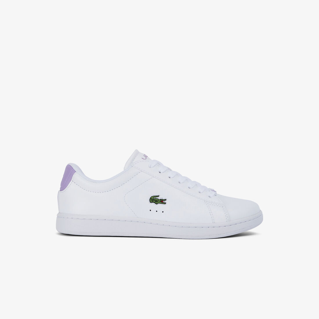 Lacoste Carnaby Leder Popped Heel Sneakers Damen Weiß Lila | QDZR-30471