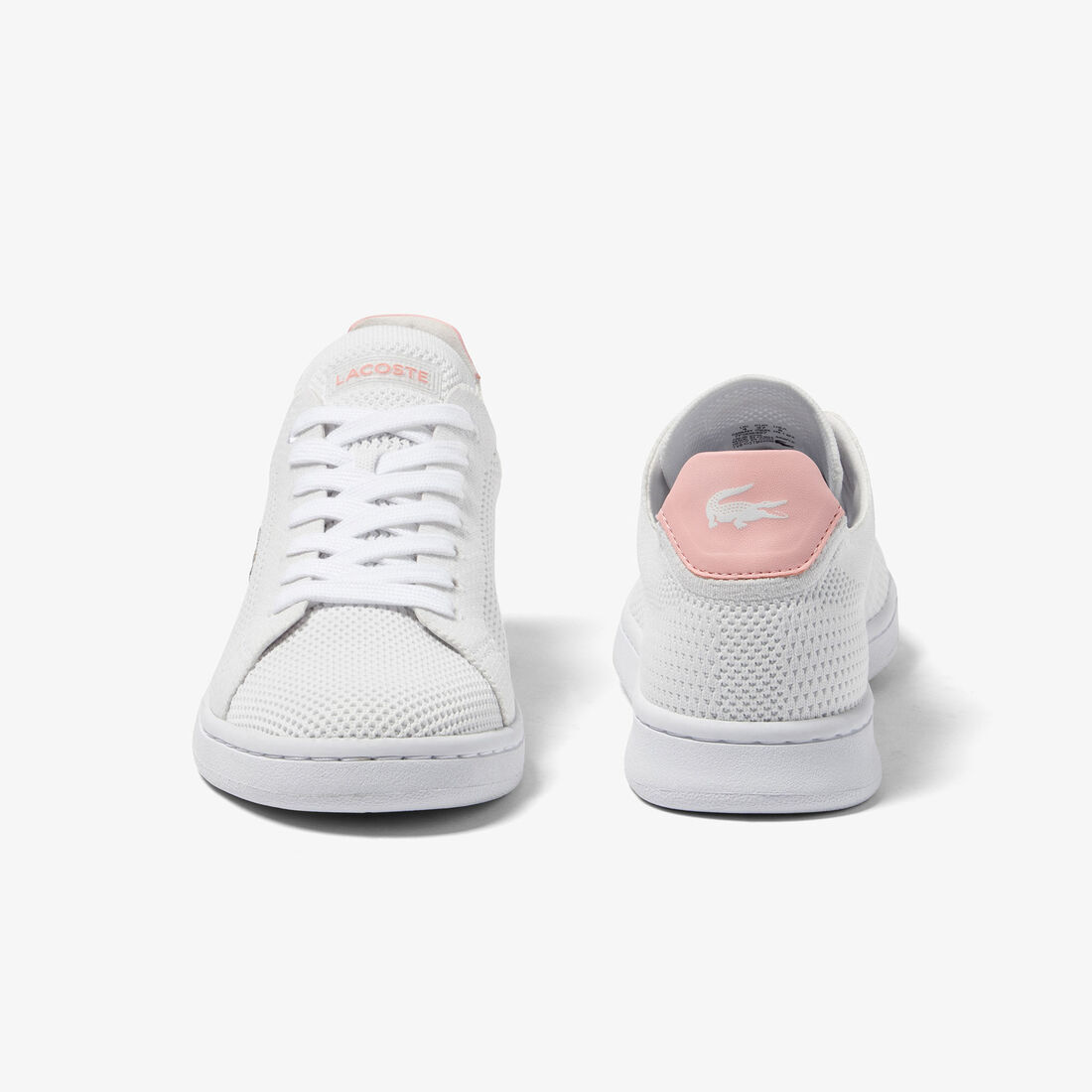 Lacoste Carnaby Piqué Textil Heel Pop Sneakers Damen Weiß Rosa | BGYM-01263