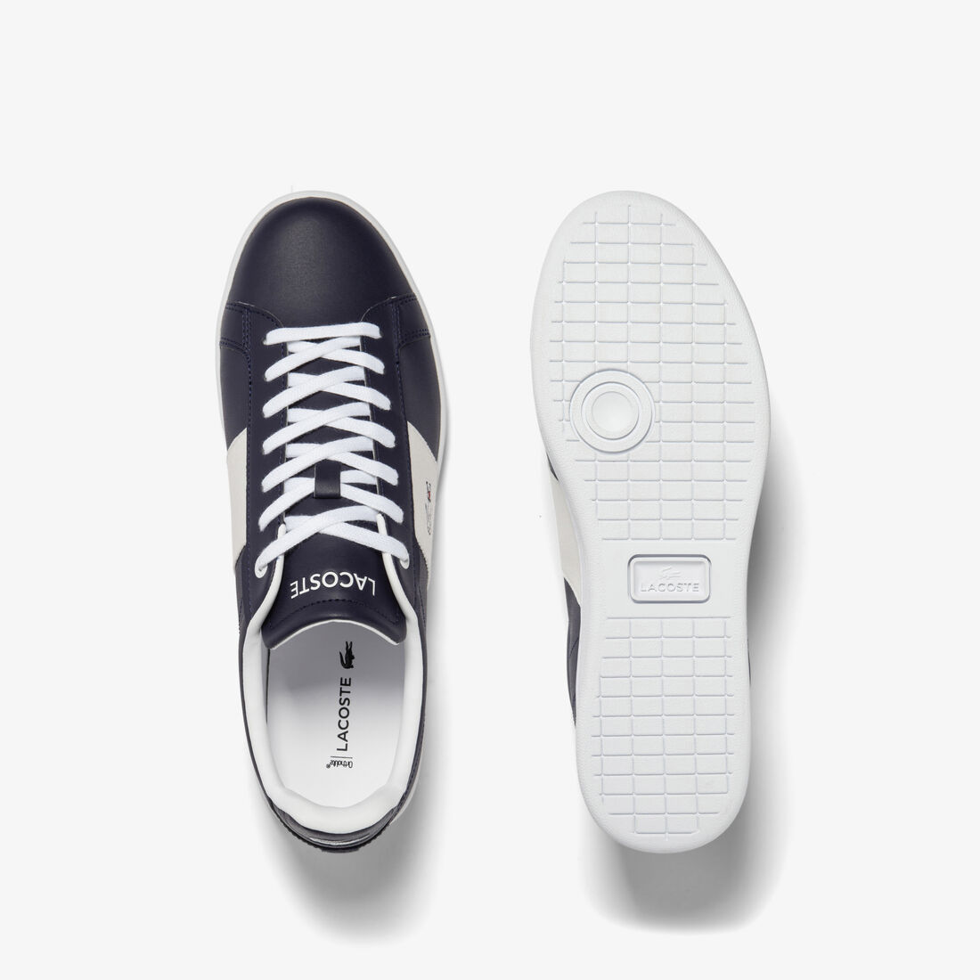 Lacoste Carnaby Pro Leder Colour Contrast Sneakers Herren Navy Weiß | TXRQ-67812