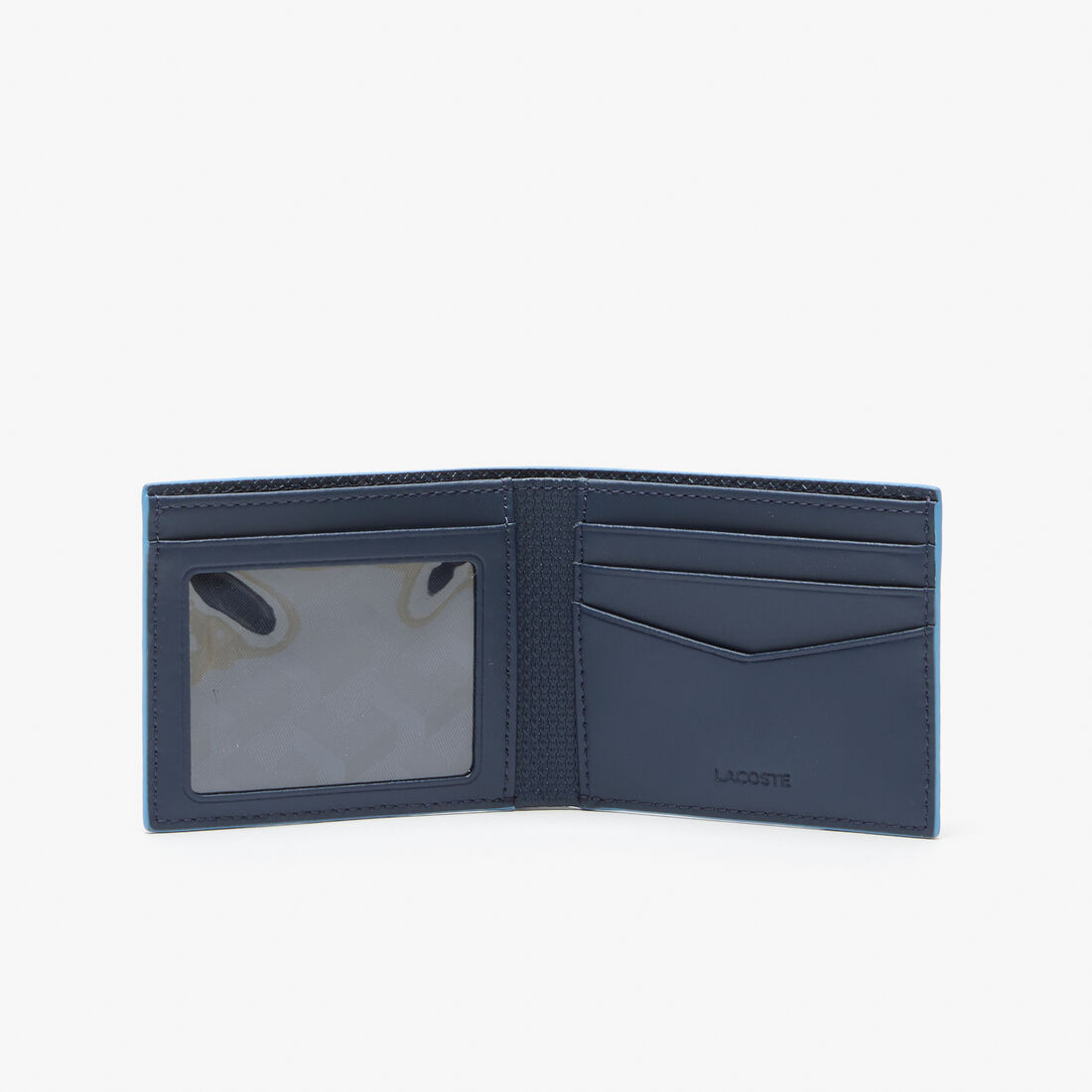 Lacoste Chantaco Piqué Leder 3 Card Geldbörse Herren Blau | RQPI-12978
