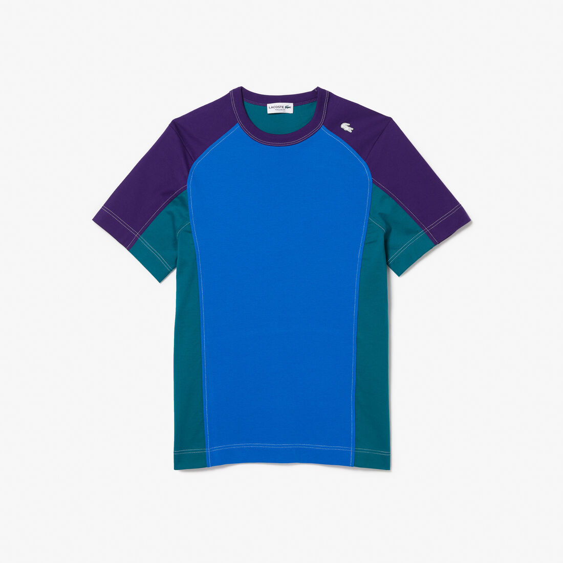 Lacoste Héritage Regular Fit Color-block Stretch Piqué T-shirts Herren Blau Grün Lila | ZWGK-58724