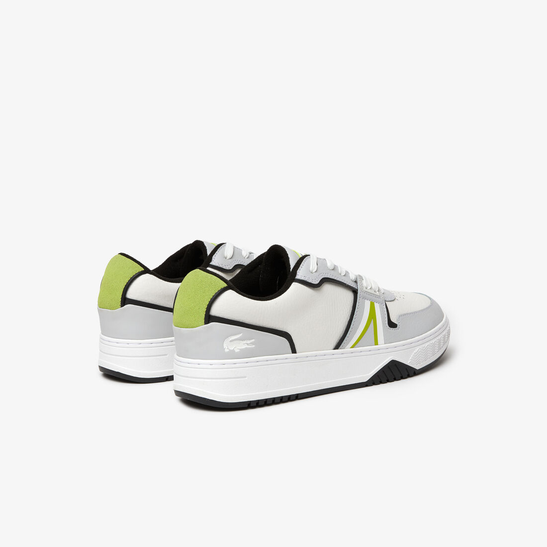 Lacoste L001 Leder Color Contrast Sneakers Herren Hellgrau Weiß | GLJS-68952