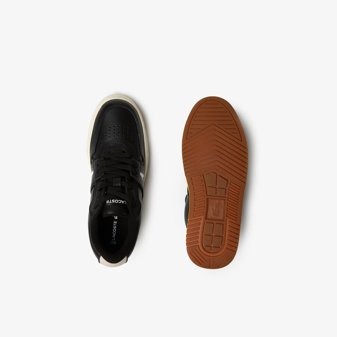 Lacoste L001 Leder Color-block Sneakers Damen Schwarz Weiß | BWGP-75982