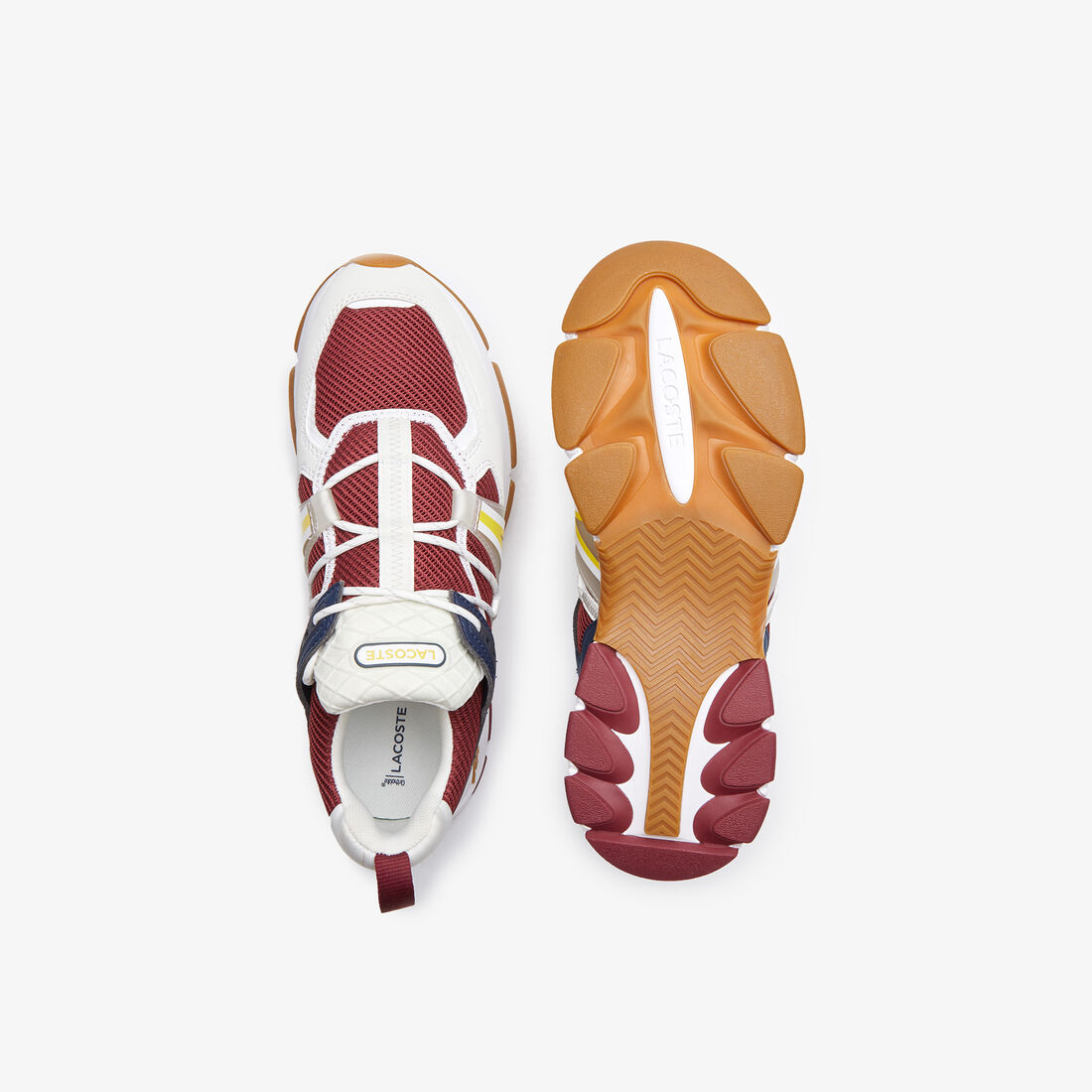 Lacoste L003 Textil Color-block Sneakers Herren Weiß Rot | PQUB-31598